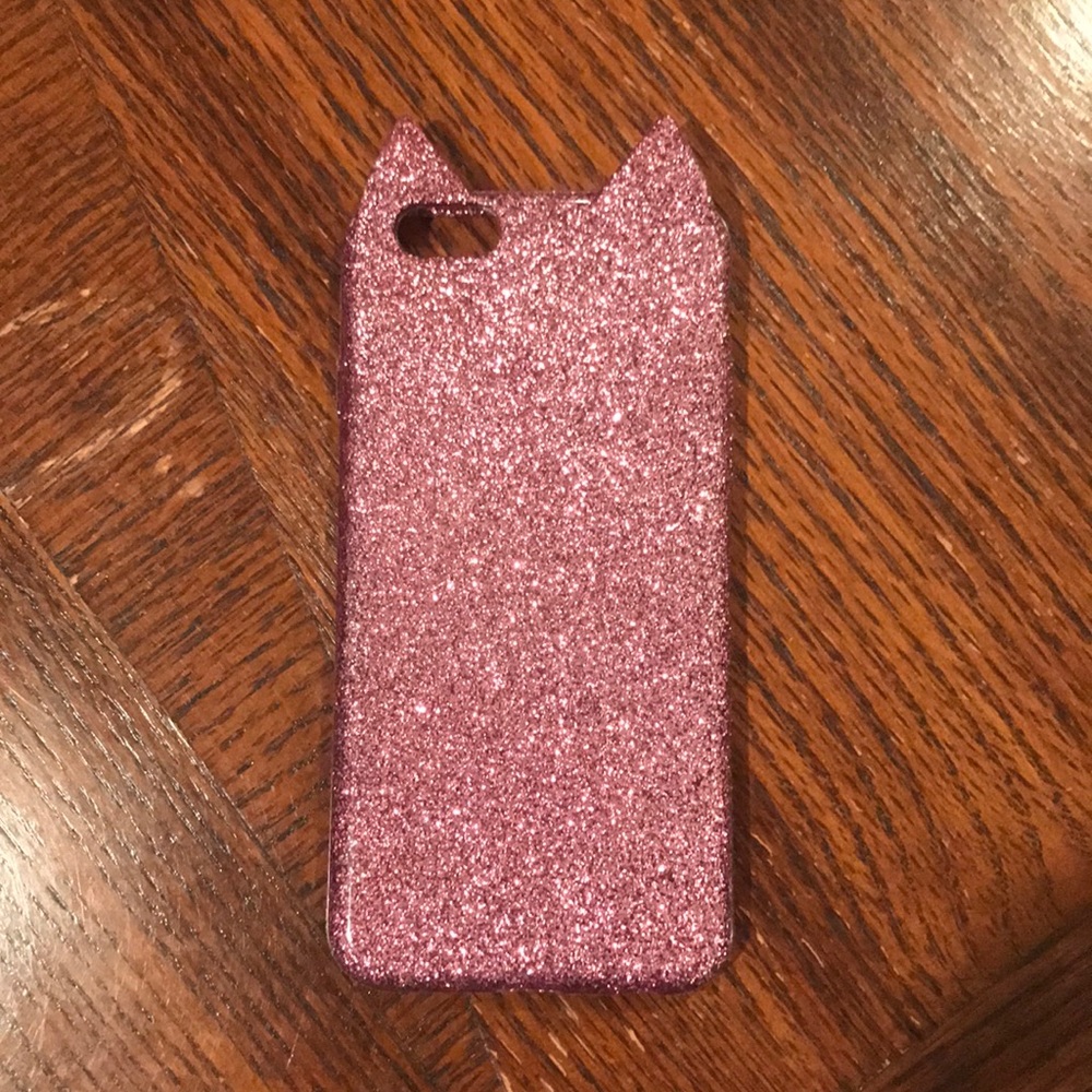 iPhone 6 pink glitter cat ears case